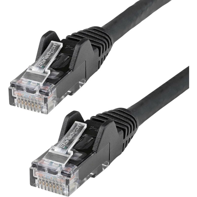 StarTech.com 35ft CAT6 Ethernet Cable - Black CAT 6 Gigabit Ethernet Wire -650MHz 100W PoE RJ45 UTP Network/Patch Cord Snagless w/Strain Relief Fluke Tested/Wiring is UL Certified/TIA (N6PATCH35BK) - Image 1